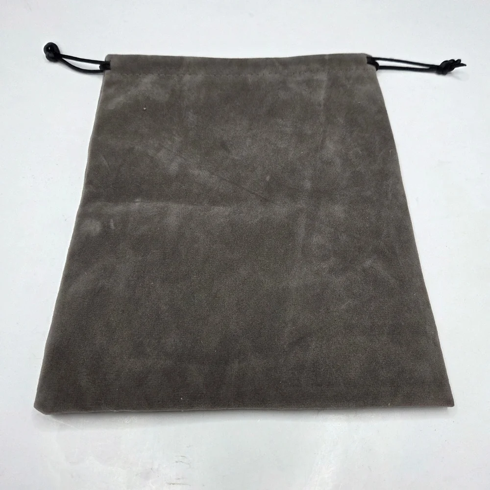 Unbranded Drawstring Pouch Faux Suede Jewelry Travel Bag 8.5x6.5 Gray Dust Bag
